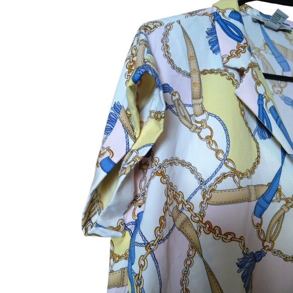 FOREVER 21 Contemporary Women's XS Short Sleeve Button Front Blouse Cropped - Picture 4 of 5